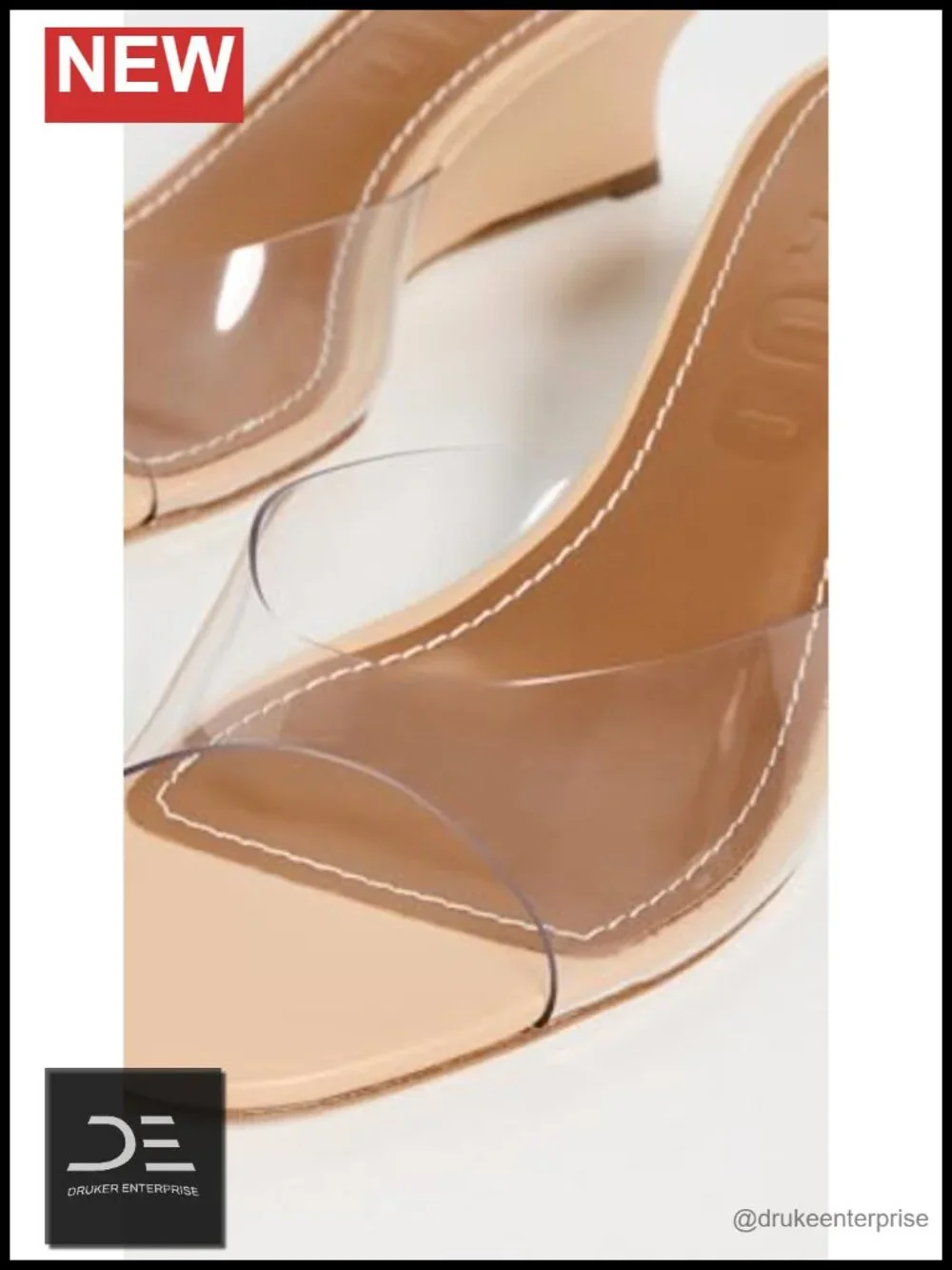 STAUD Brigitte Wedge Sandals Women's Slingback Open Toe PVC Wedges
